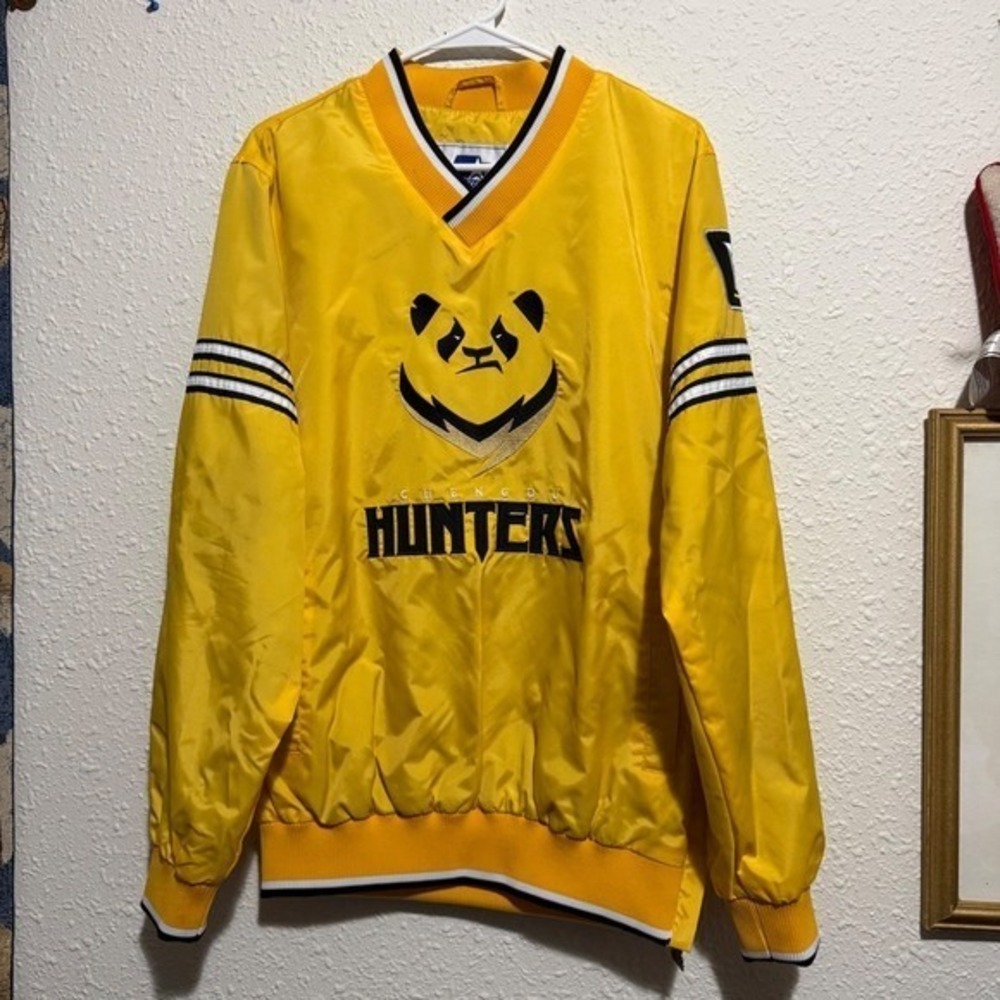 Vtg men‎ Chengdu Hunters Overwatch League Starter Pullover Jacket Yellow S Gamer